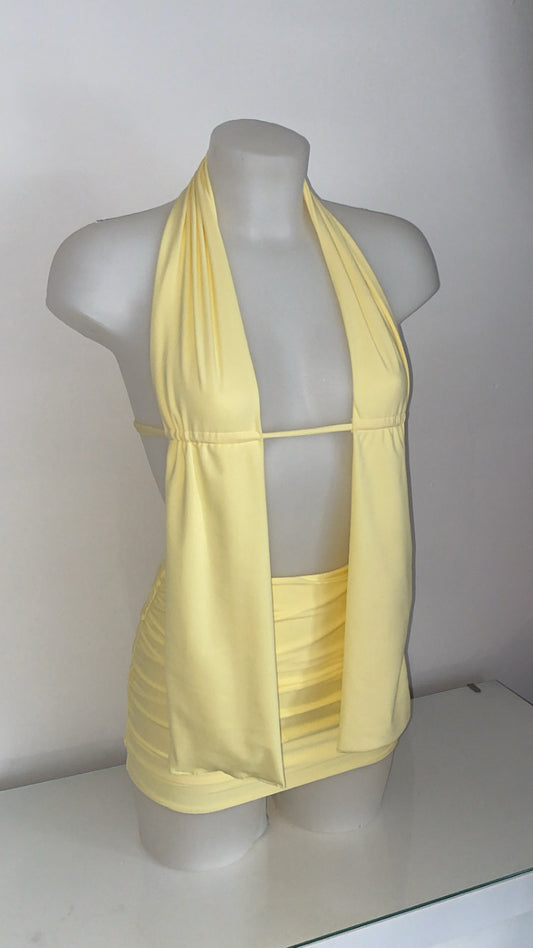 Backless Straight Top Co-ord - Lemon