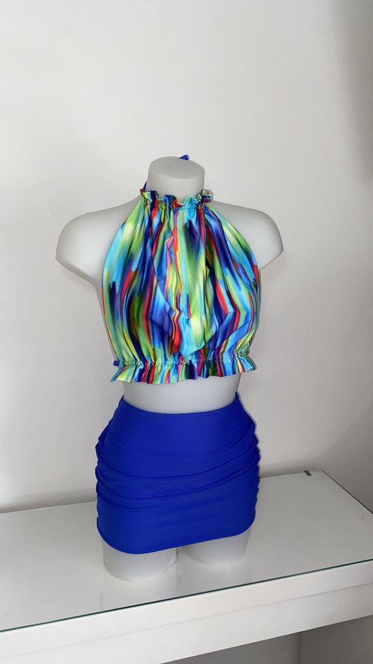 Backless Top and Mini Skirt